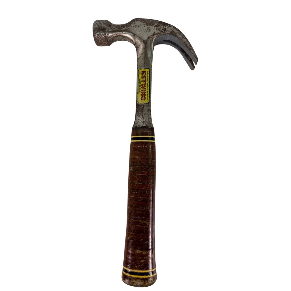 Vintage Estwing 20 Oz Claw Hammer Stacked Leather Handle Made in USA Tool